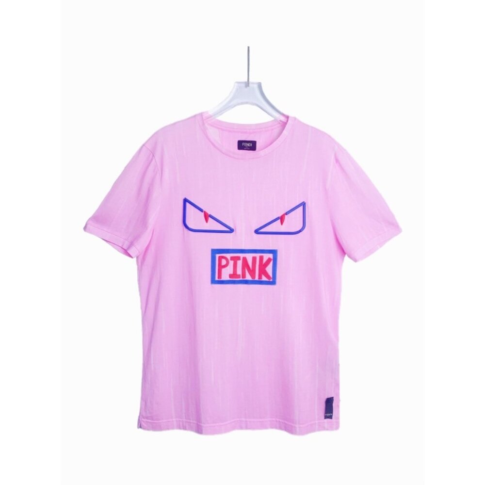Fendi Pink cotton crewneck short-sleeve T-shirt